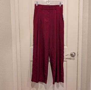 Bar III Red Wide Leg Pants High-Waisted Flowy